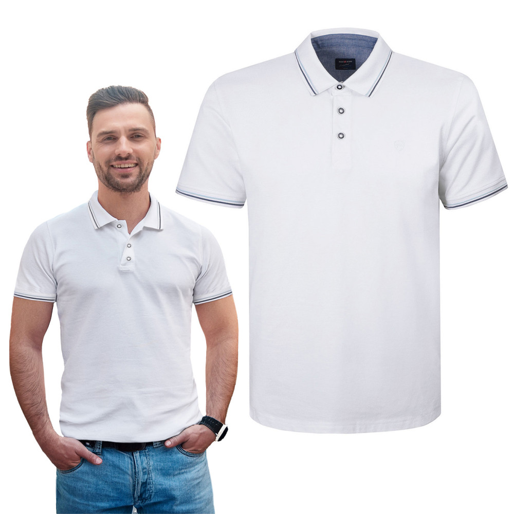 POLO Koszulka Męska BIAŁA Bawełniana BORON Elegancka Pako Jeans POLO Koszulka Męska BIAŁA Bawełniana BORON Elegancka Pako Jeans
