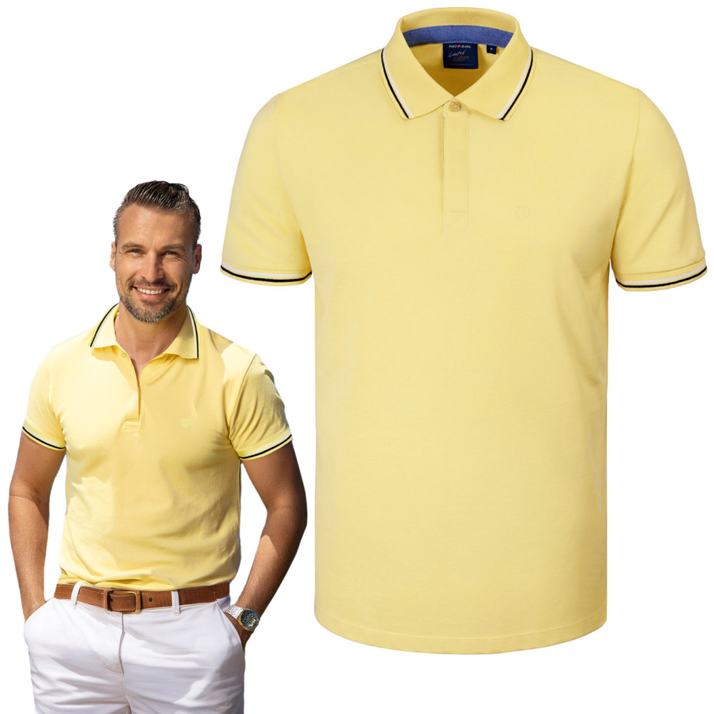POLO Koszulka Męska ŻÓŁTA Bawełniana COPPER Elegancka Pako Jeans POLO Koszulka Męska ŻÓŁTA Bawełniana COPPER Elegancka Pako Jeans