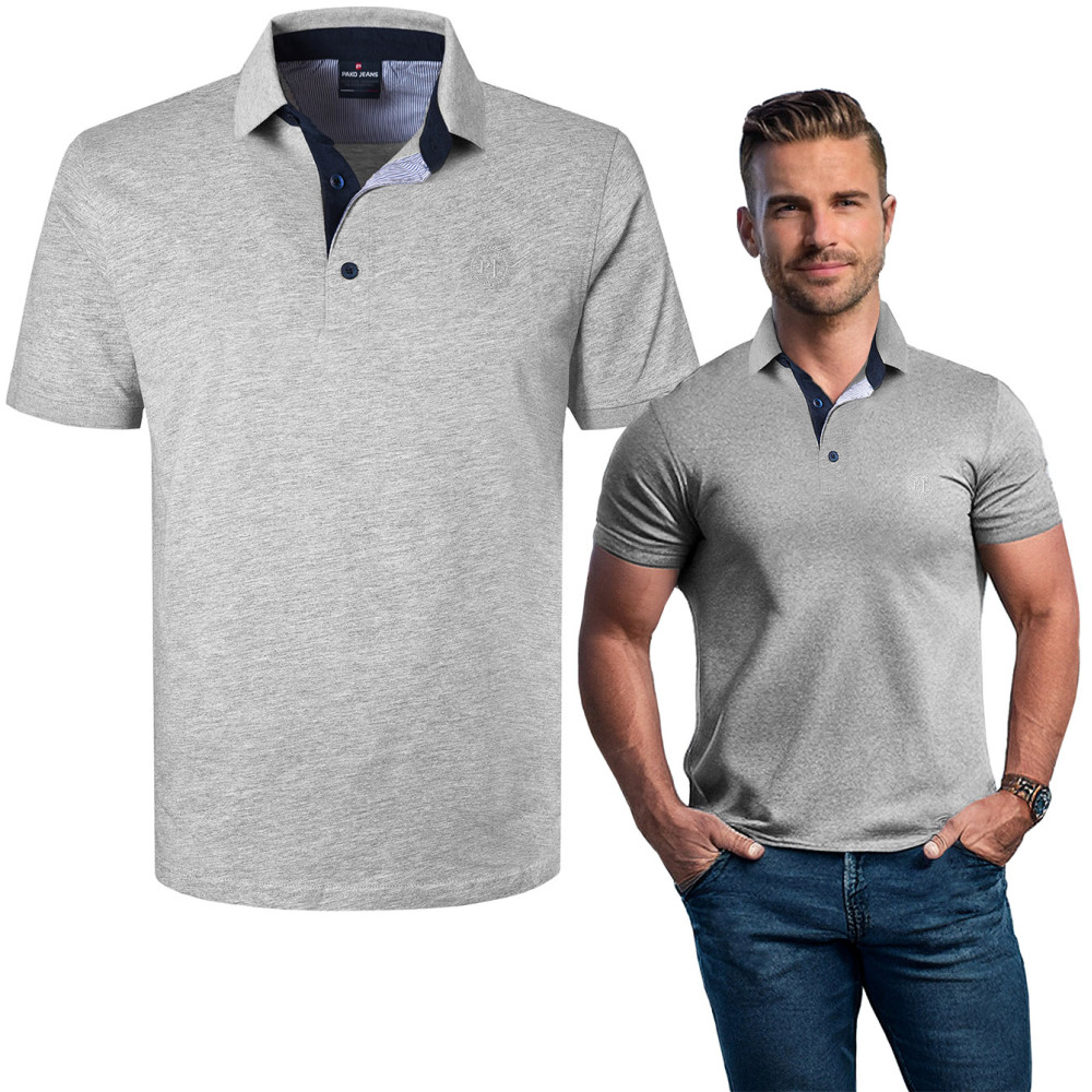 POLO Koszulka Męska POPIELATA Bawełniana DASO Elegancka Pako Jeans POLO Koszulka Męska POPIELATA Bawełniana DASO Elegancka Pako Jeans