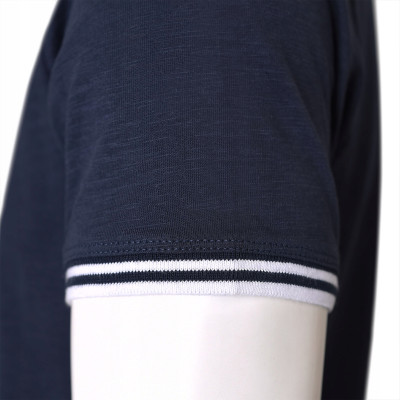 T-SHIRT Męski Koszulka w Serek GRANATOWA Bawełniana MORLY Pako Jeans