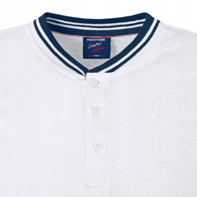 T-SHIRT Męski Koszulka w Serek BIAŁA Bawełniana MORLY Pako Jeans
