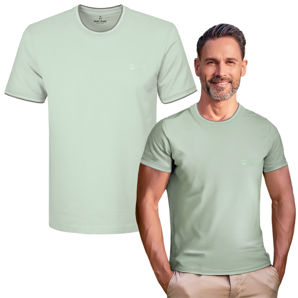 T-SHIRT Męski LATE Elegancka Koszulka MIĘTOWA Bawełna Pika Pako Jeans T-SHIRT Męski LATE Elegancka Koszulka MIĘTOWA Bawełna Pika Pako Jeans