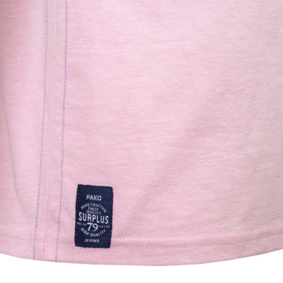 T-SHIRT Męski BEYOND Koszulka z Nadrukiem RÓŻOWA Bawełniana Pako Jeans