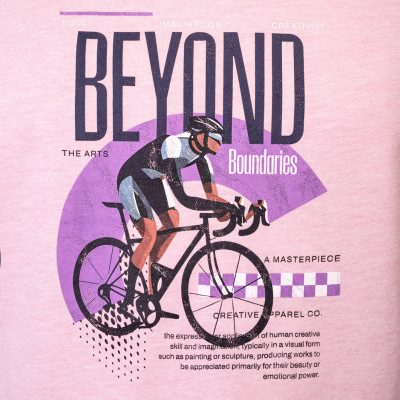 T-SHIRT Męski BEYOND Koszulka z Nadrukiem RÓŻOWA Bawełniana Pako Jeans