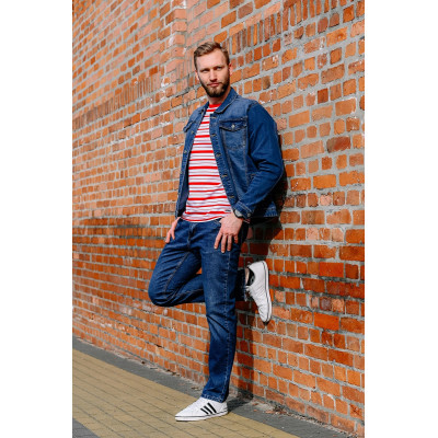 KURTKA JEANSOWA Przejściowa Męska Katana JACOB GRANATOWA Pako Jeans