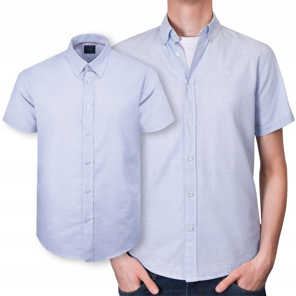 KOSZULA Męska w PASKI z Krótkim Rękawem SLIM FIT Bawełniana Pako Jeans KOSZULA Męska w PASKI z Krótkim Rękawem SLIM FIT Bawełniana Pako Jeans