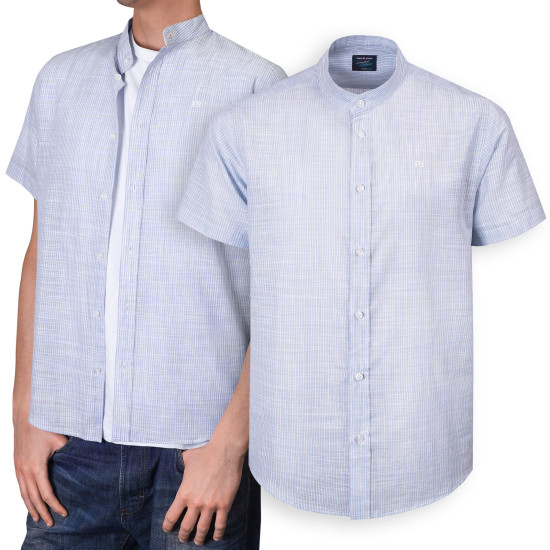 KOSZULA Męska w PASKI z Krótkim Rękawem LNIANA Regular Fit Pako Jeans
