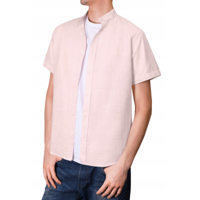 KOSZULA Męska w PASKI z Krótkim Rękawem LNIANA Regular Fit Pako Jeans