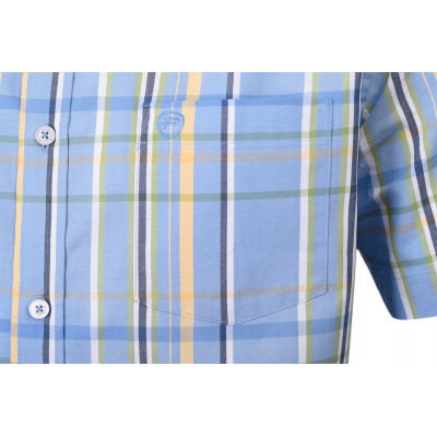 KOSZULA Męska w KRATKĘ z Krótkim Rękawem SLIM FIT Bawełniana Pako Jeans