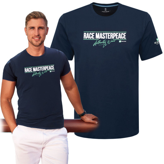 T-SHIRT Męski DAL Koszulka z Nadrukiem GRANATOWA Bawełniana Pako Jeans