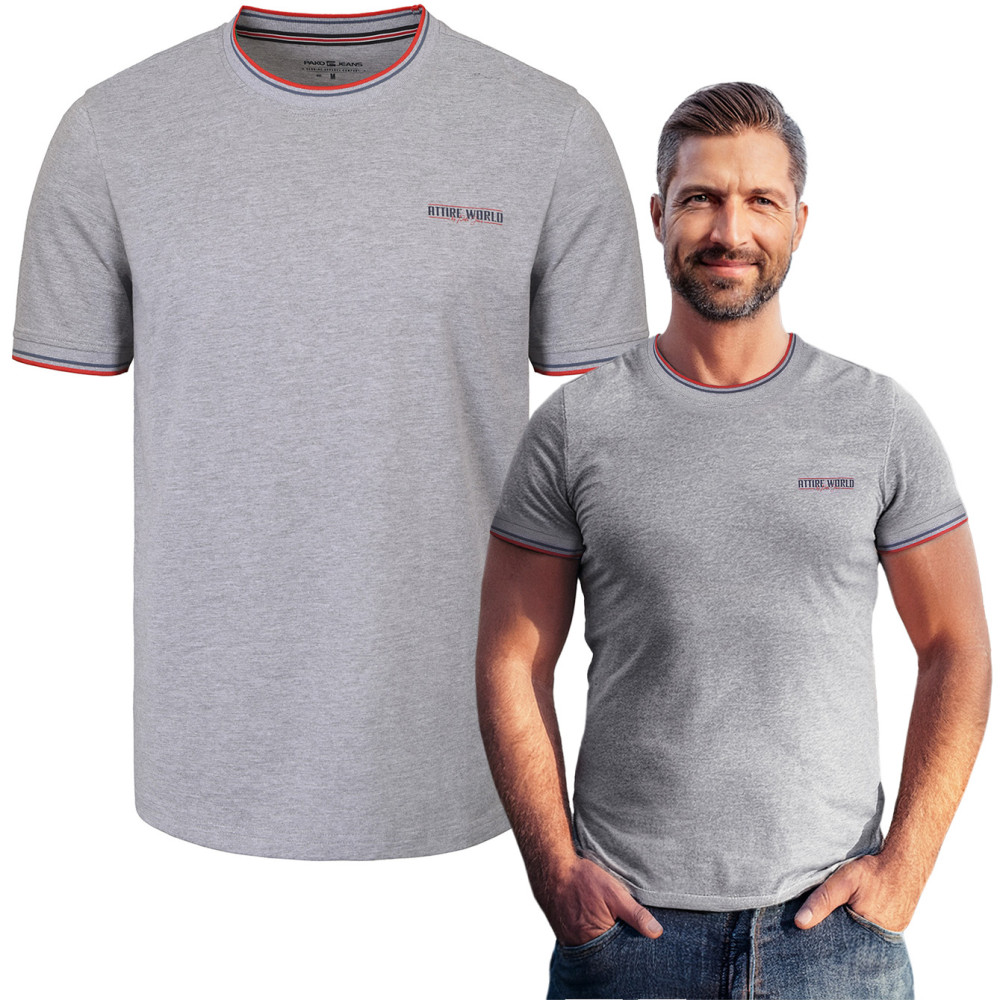 T-SHIRT Męski ERT Koszulka z Nadrukiem POPIELATA Bawełniana Pako Jeans T-SHIRT Męski ERT Koszulka z Nadrukiem POPIELATA Bawełniana Pako Jeans