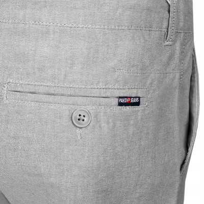 SPODNIE Męskie CHINOSY Bawełniane JASNOSZARE Slim Fit JOHNSON Pako Jeans