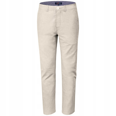 SPODNIE Męskie CHINOSY Bawełniane JASNOBEŻOWE Slim Fit JOHNSON Pako Jeans