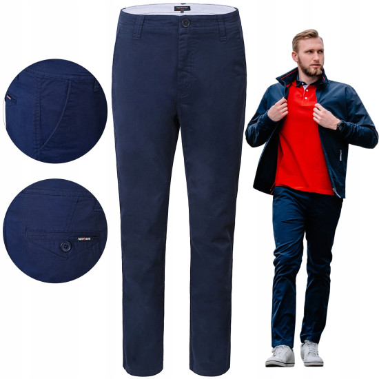 SPODNIE Męskie CHINOSY Bawełniane GRANATOWE Slim Fit ERIC Pako Jeans