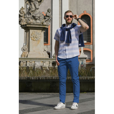 SPODNIE Męskie CHINOSY Bawełniane NIEBIESKIE Slim Fit ERIC Pako Jeans