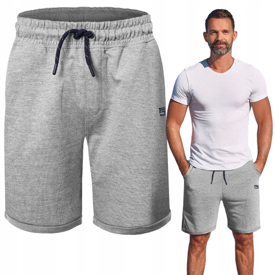 Krótkie Spodenki SZORTY Dresowe Męskie LAKE Szare Melanż Pako Jeans