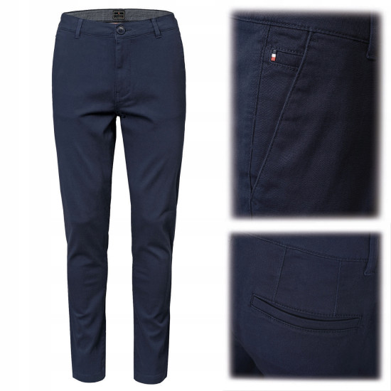 SPODNIE Męskie CHINOSY Bawełniane Długie GRANAT Slim Fit PECTUS Pako Jeans