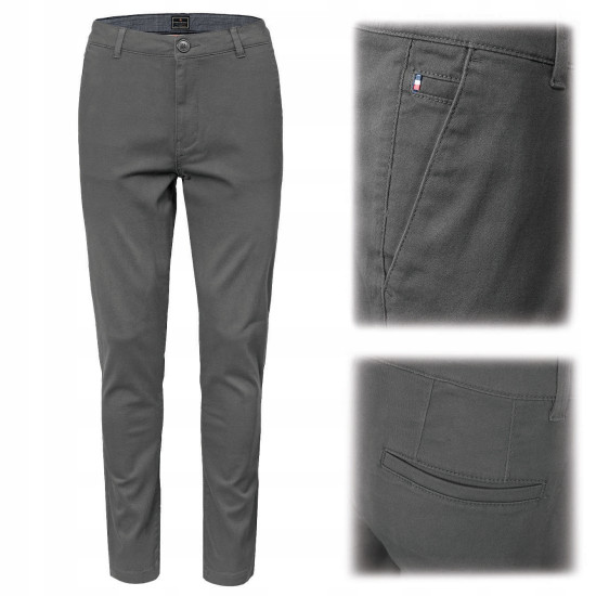 SPODNIE Męskie CHINOSY Bawełniane Długie GRAFIT Slim Fit PECTUS Pako Jeans
