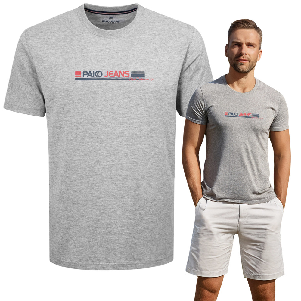 T-SHIRT Męski Koszulka POPIELATA Bawełniana TOLO Pako Jeans T-SHIRT Męski Koszulka POPIELATA Bawełniana TOLO Pako Jeans