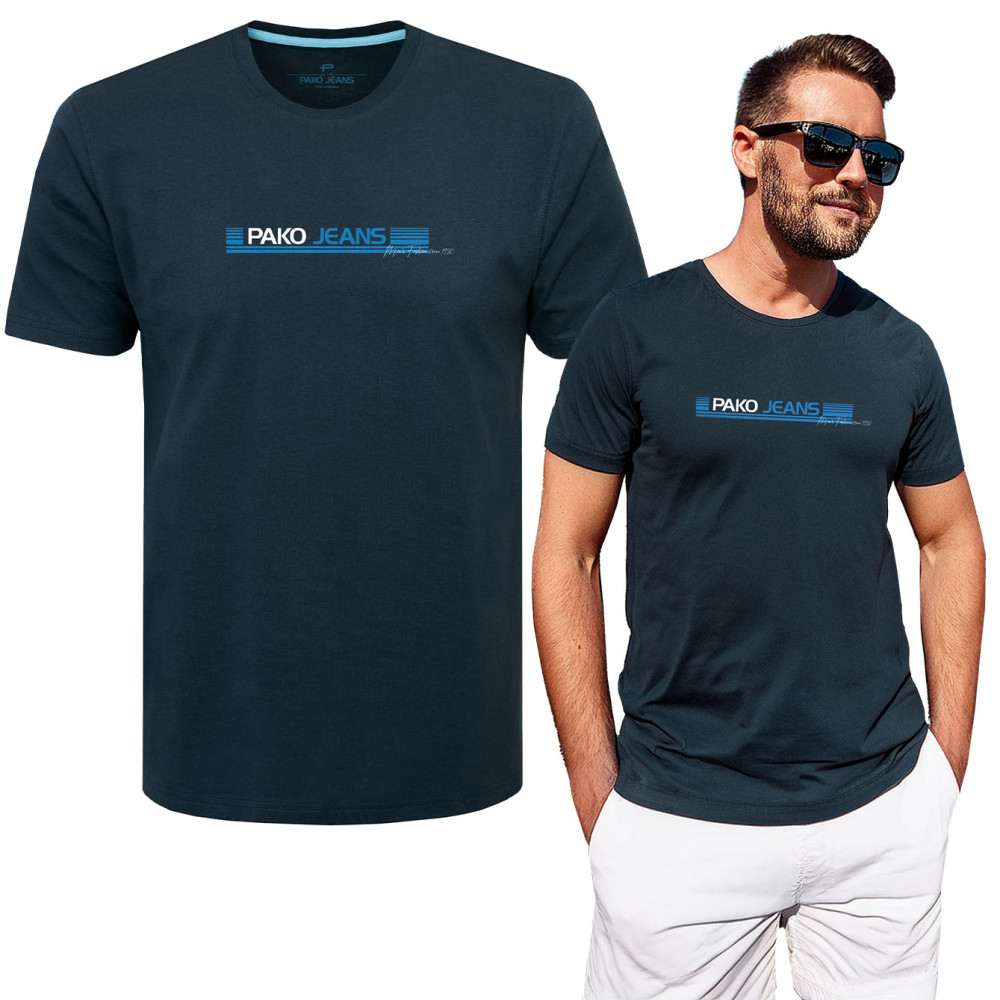 T-SHIRT Męski Koszulka GRANATOWA Bawełniana TOLO Pako Jeans T-SHIRT Męski Koszulka GRANATOWA Bawełniana TOLO Pako Jeans