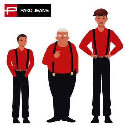 Szelki Męskie do Spodni M.2 Białe Pako Jeans - Pakojeans.pl