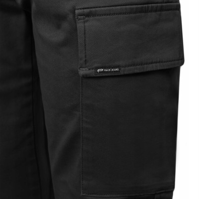 SPODNIE z Kieszeniami CARGO Męskie CZARNE Slim Fit Pako Jeans