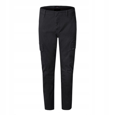 SPODNIE z Kieszeniami CARGO Męskie CZARNE Slim Fit Pako Jeans