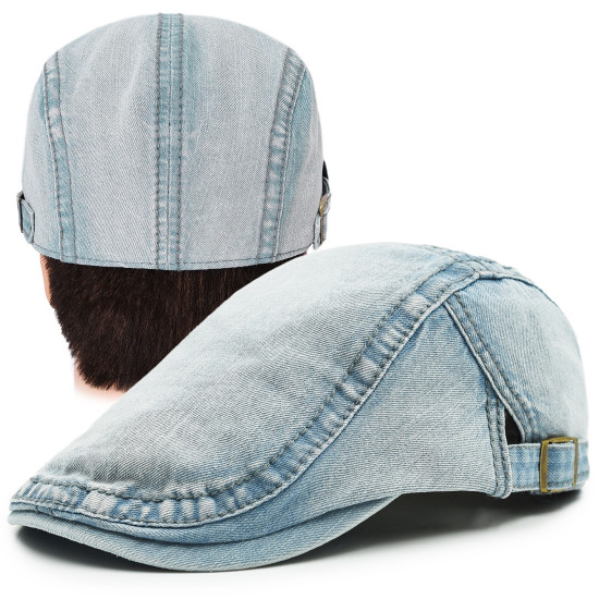 KASZKIET Męski Bawełniany Czapka na Lato BŁĘKITNY Jeansowy Pako Jeans - Pakojeans.pl