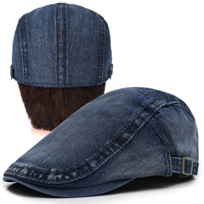 KASZKIET Męski Bawełniany Czapka na Lato GRANATOWY Jeansowy Pako Jeans - Pakojeans.pl