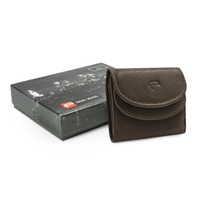 PORTFEL Skórzany Damski MINI, Brązowy z RFiD, Mały i Elegancki Pako Jeans