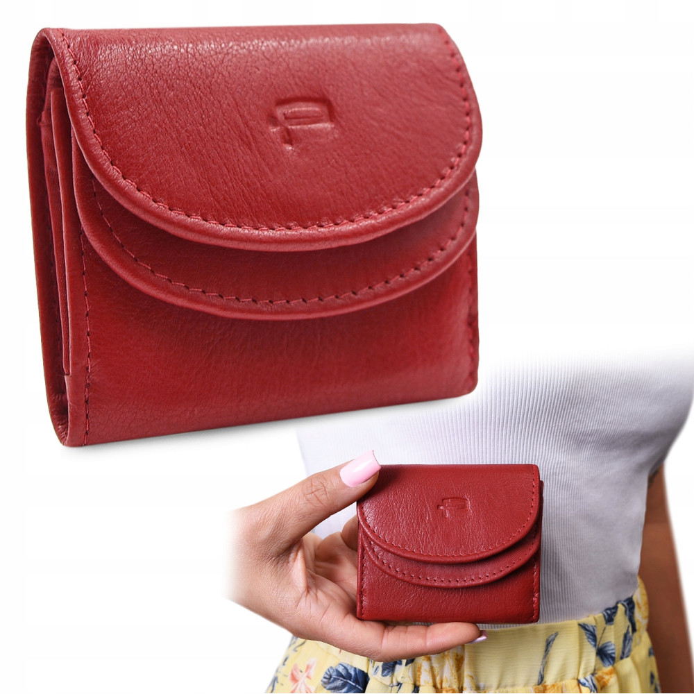 PORTFEL Skórzany Damski MINI, Czerwony z RFiD, Mały i Elegancki Pako Jeans PORTFEL Skórzany Damski MINI, Czerwony z RFiD, Mały i Elegancki Pako Jeans