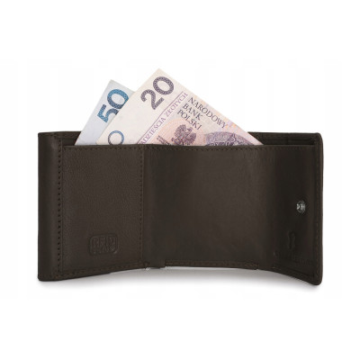 PORTFEL Skórzany Damski MINI, Brązowy z RFiD, Mały i Elegancki Pako Jeans