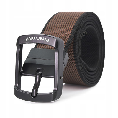 PASEK Męski Parciany do Spodni DWUSTRONNY Solidna Klamra FLIP PREMIUM Pako Jeans - Pakojeans.pl