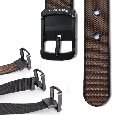 PASEK Męski Parciany do Spodni DWUSTRONNY Solidna Klamra FLIP PREMIUM Pako Jeans - Pakojeans.pl