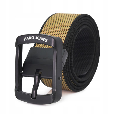 PASEK Męski Parciany do Spodni DWUSTRONNY Solidna Klamra FLIP PREMIUM Pako Jeans - Pakojeans.pl