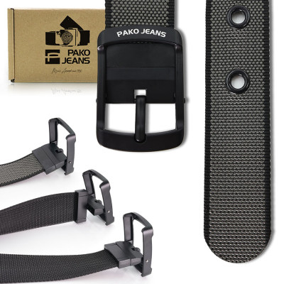 PASEK Męski Parciany do Spodni DWUSTRONNY Solidna Klamra FLIP PREMIUM Pako Jeans - Pakojeans.pl