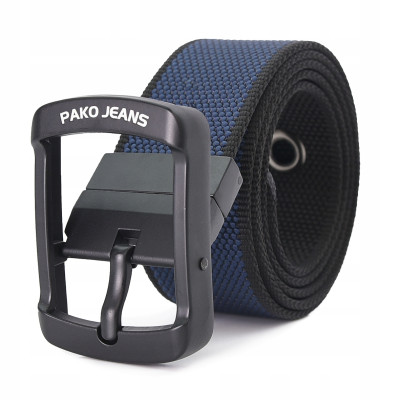 PASEK Męski Parciany do Spodni DWUSTRONNY Solidna Klamra FLIP PREMIUM Pako Jeans - Pakojeans.pl