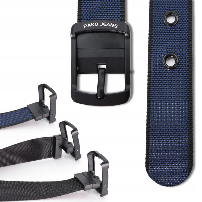 PASEK Męski Parciany do Spodni DWUSTRONNY Solidna Klamra FLIP PREMIUM Pako Jeans - Pakojeans.pl