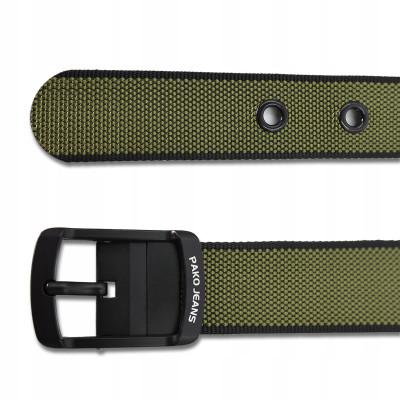 PASEK Męski Parciany do Spodni DWUSTRONNY Solidna Klamra FLIP PREMIUM Pako Jeans - Pakojeans.pl