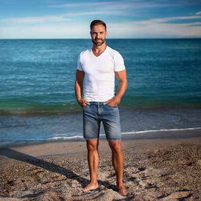SPODENKI Jeansowe Męskie Denim SAMOT Szorty GRANATOWE Sprane Pako Jeans - Pakojeans.pl