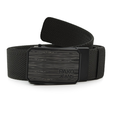 PASEK Męski Parciany do Spodni z Automatyczną Klamrą CANVAS Czarny PREMIUM Pako Jeans - Pakojeans.pl