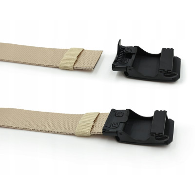 PASEK Męski Parciany do Spodni z Automatyczną Klamrą CANVAS Beżowy PREMIUM Pako Jeans