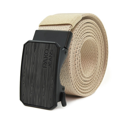 PASEK Męski Parciany do Spodni z Automatyczną Klamrą CANVAS Beżowy PREMIUM Pako Jeans