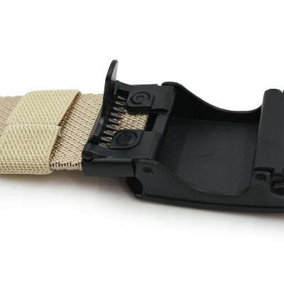 PASEK Męski Parciany do Spodni z Automatyczną Klamrą CANVAS Beżowy PREMIUM Pako Jeans