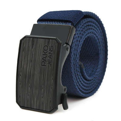 PASEK Męski Parciany do Spodni z Automatyczną Klamrą CANVAS Granatowy PREMIUM Pako Jeans - Pakojeans.pl