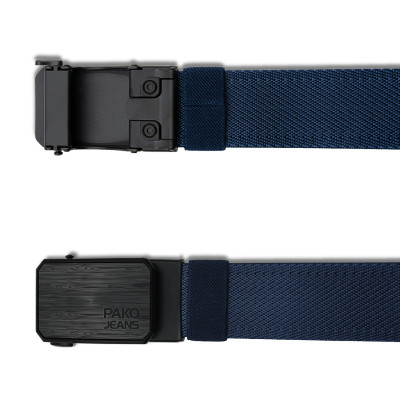 PASEK Męski Parciany do Spodni z Automatyczną Klamrą CANVAS Granatowy PREMIUM Pako Jeans - Pakojeans.pl