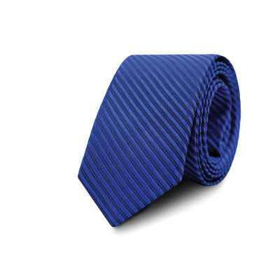 Elegancki KRAWAT Męski WĄSKI w Paski NIEBIESKI Śledź M.24 Pako Jeans - Pakojeans.pl