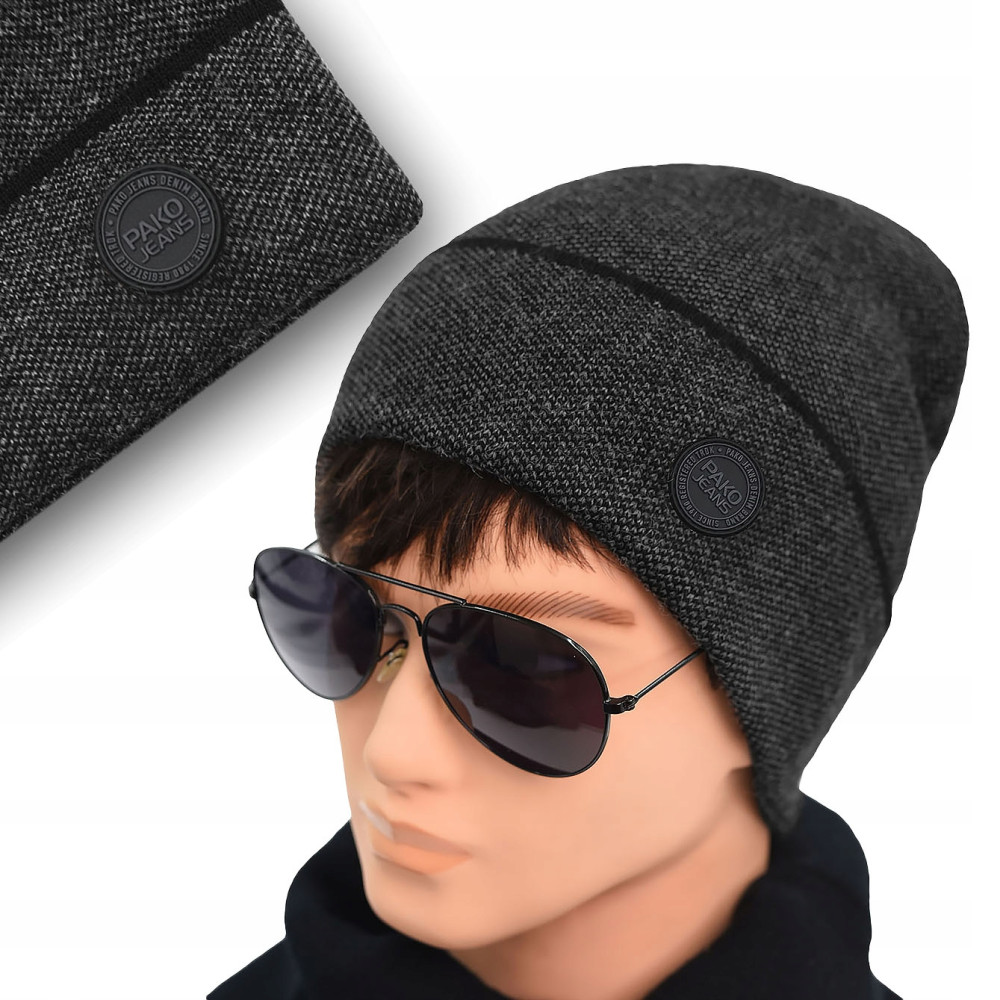 CZAPKA męska ZIMOWA na Mrozy Elastyczna Beanie Z.97 CZARNA - Pakojeans.pl CZAPKA męska ZIMOWA na Mrozy Elastyczna Beanie Z.97 CZARNA - Pakojeans.pl