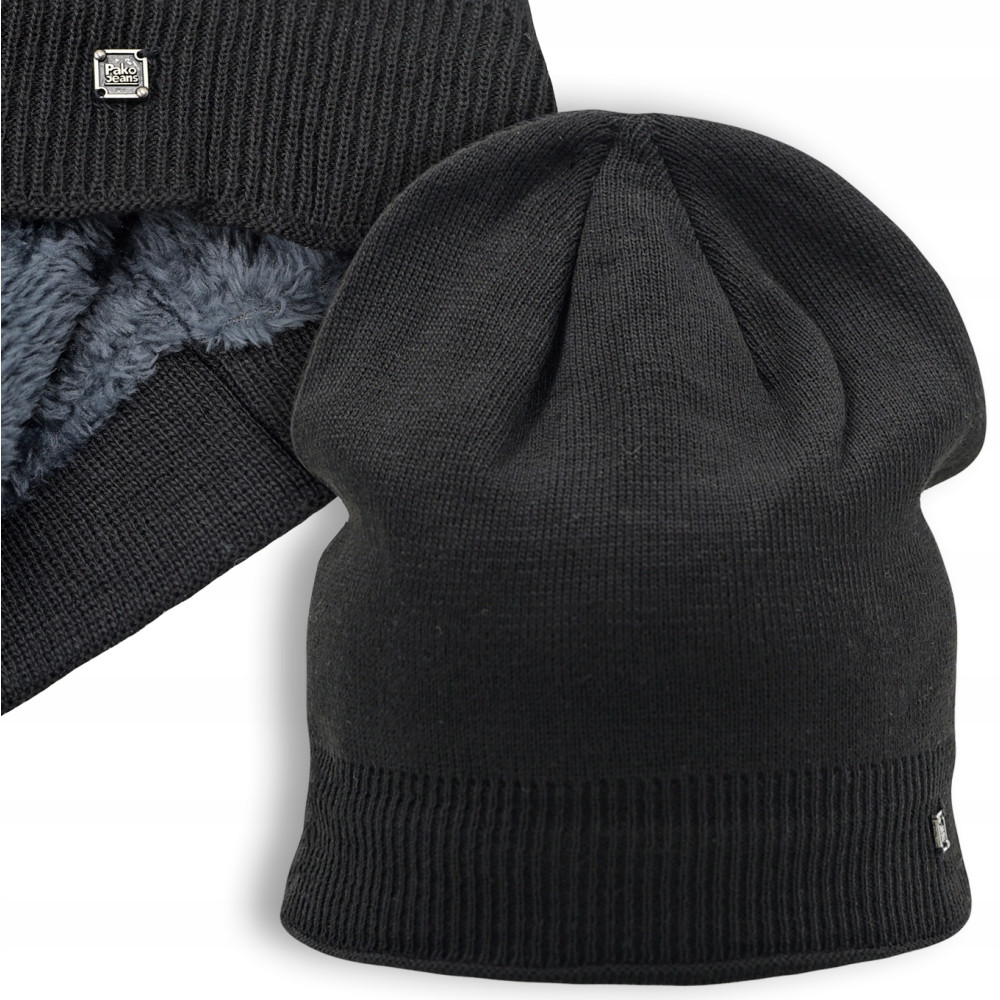 CZAPKA zimowa DZIANINOWA ocieplona miękkim futerkiem na mrozy Z.62 CZARNA - Pakojeans.pl CZAPKA zimowa DZIANINOWA ocieplona miękkim futerkiem na mrozy Z.62 CZARNA - Pakojeans.pl