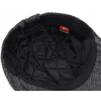 Kaszkiet Męski Zimowy Ocieplany Elegancka Czapka w Jodełkę 50% Wełny - Pakojeans.pl